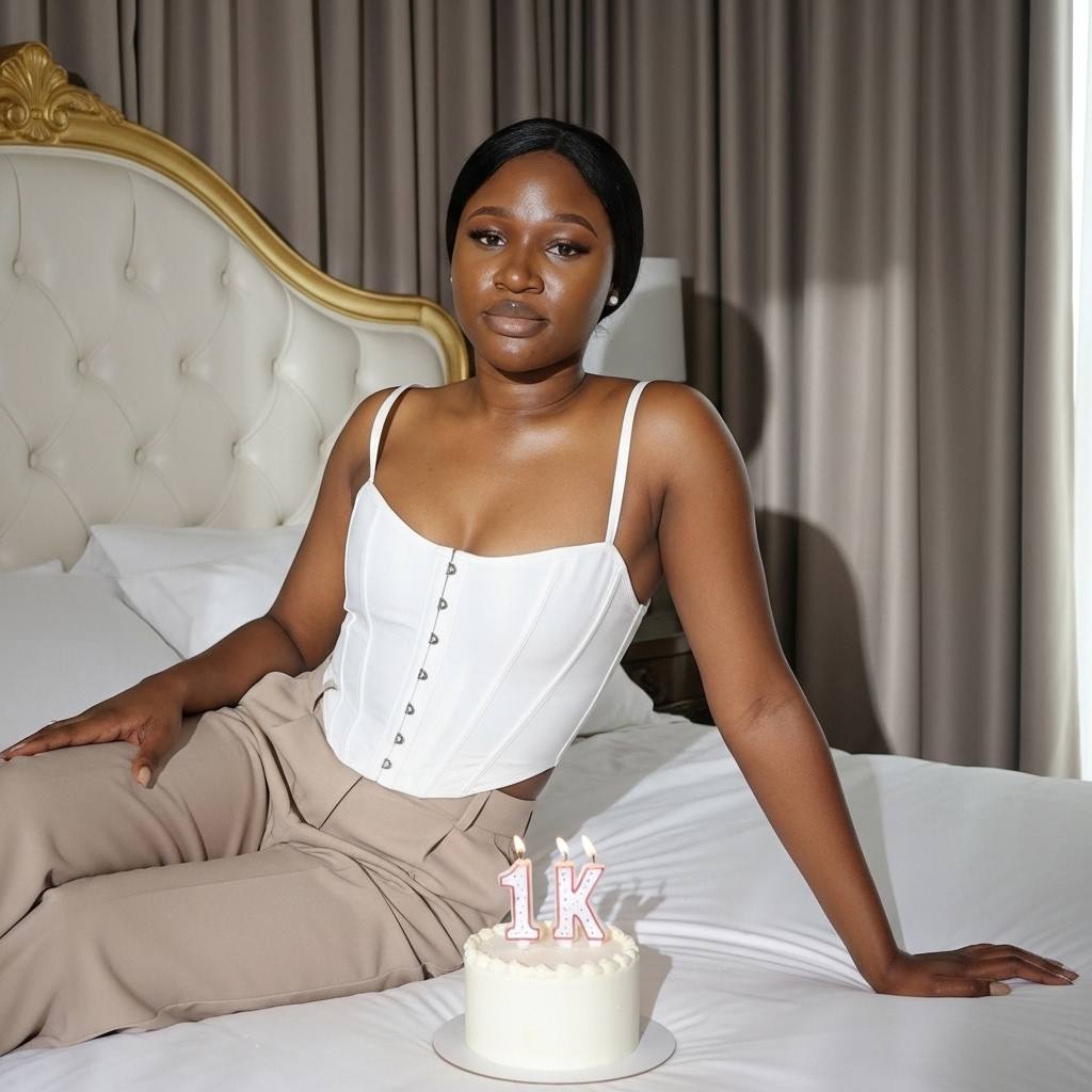 A hyperrealistic portrait of a beautiful woman celebrating i