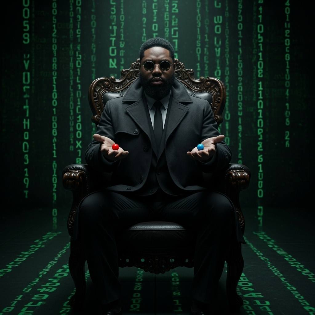 Can you convert this man to be seated in a grand, ornate arm