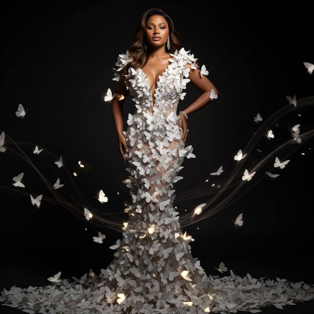 Create a hyperrealistic full-body portrait of a beautiful wo