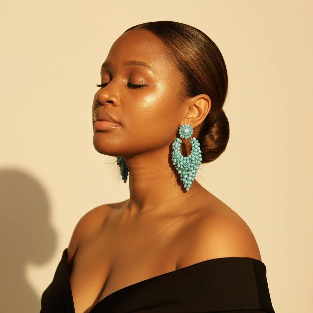 Create a stunning gorgeous woman with smooth glowing skin an