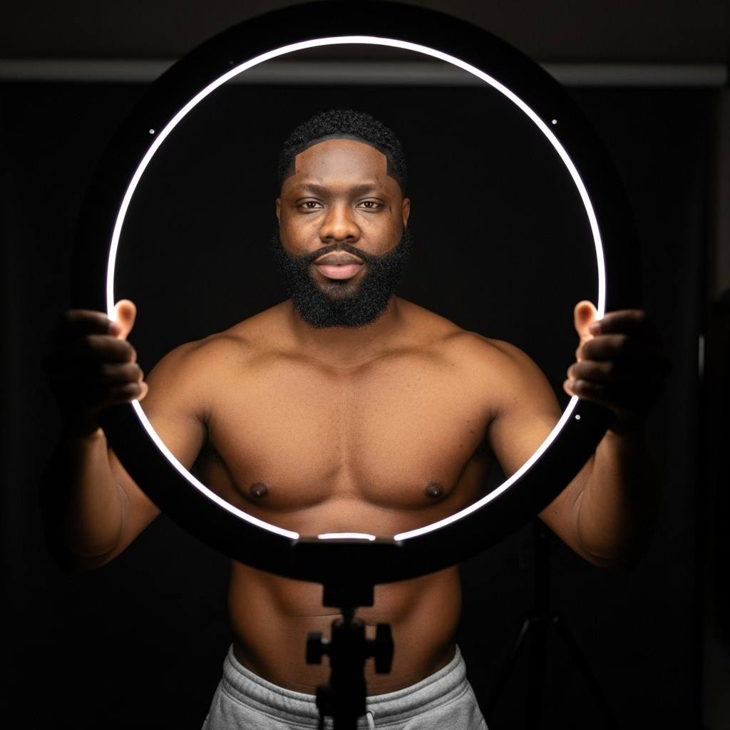 Um homem (use o rosto da foto anexada e seja 100% fiel a ele