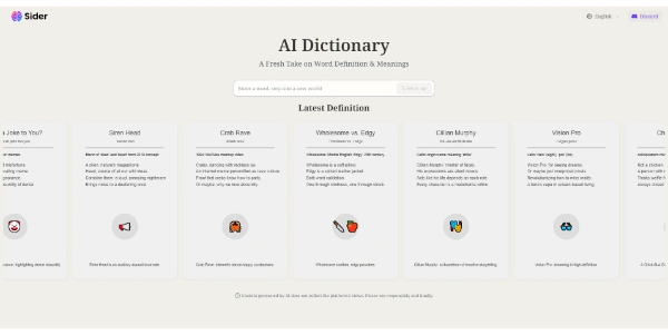 AI Dictionary by Sider