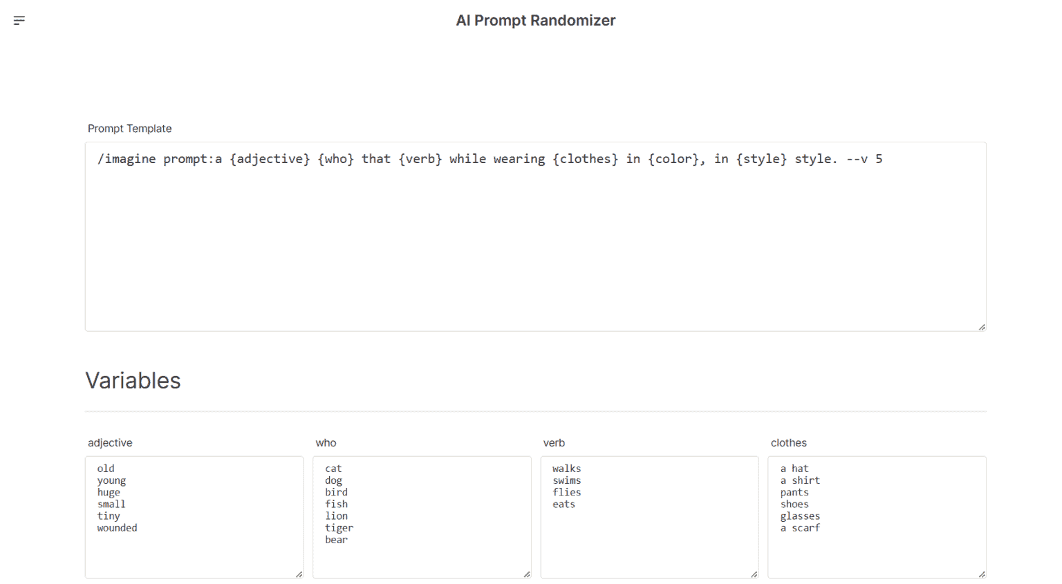 AI Prompt Randomizer