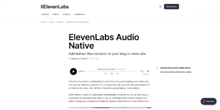 Audio Native ElevenLabs