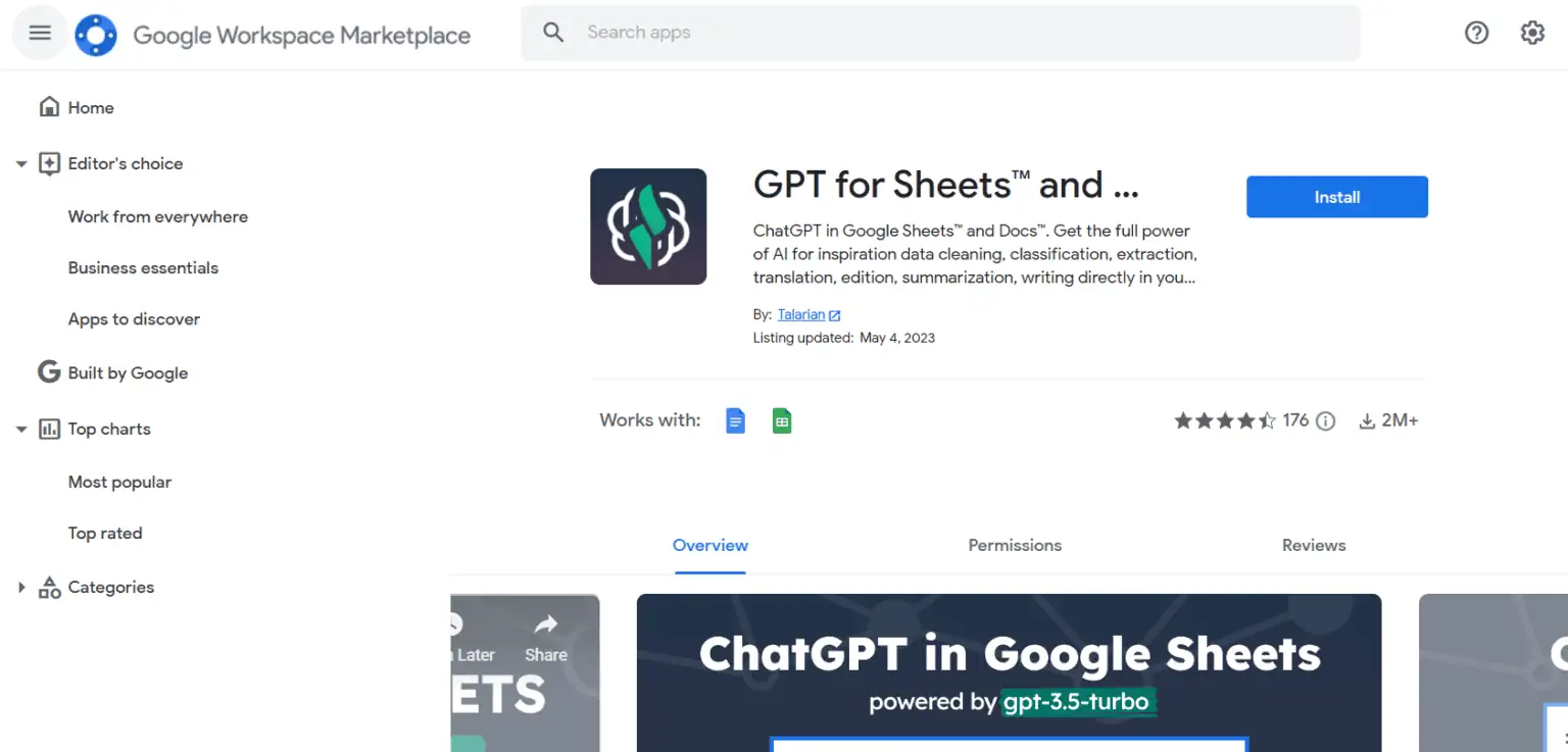 GPT for Sheets