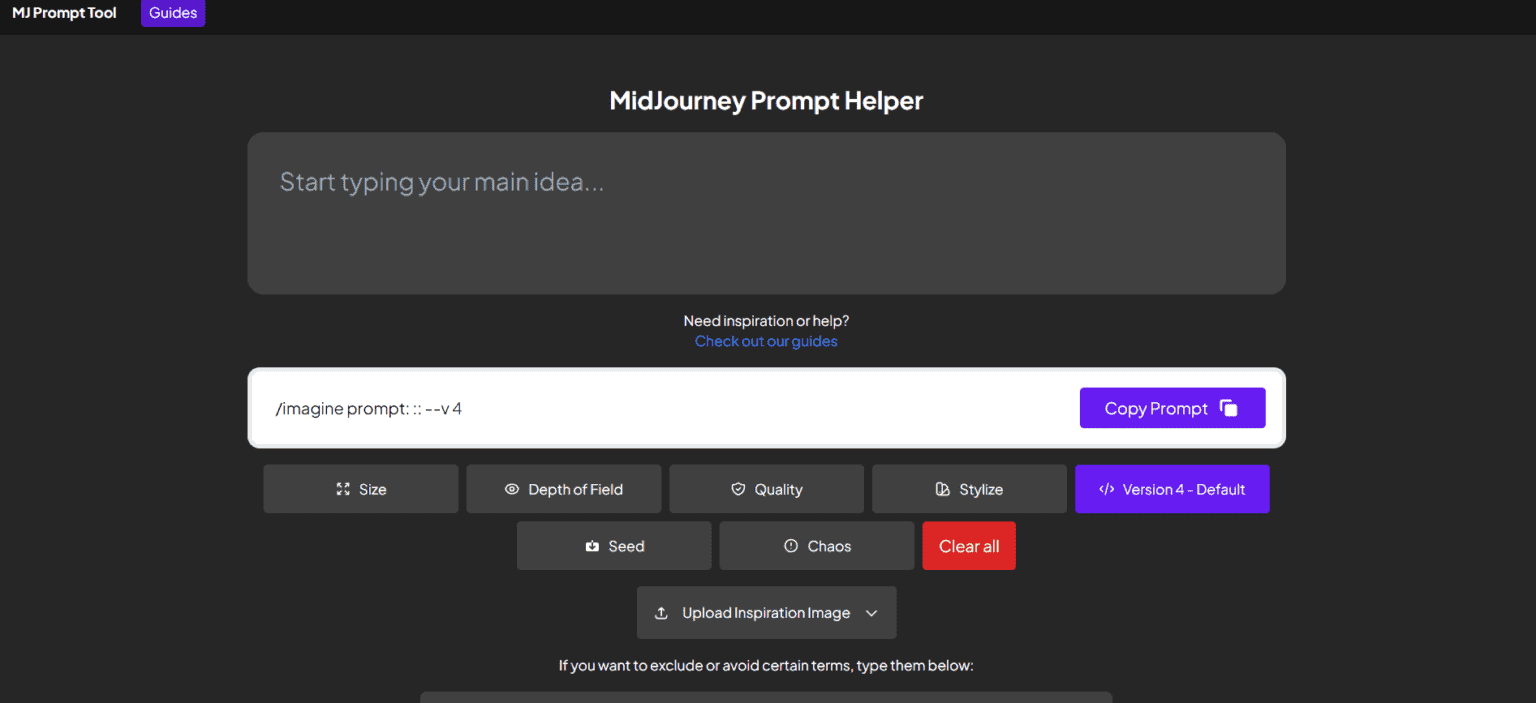 MidJourney Prompt Helper