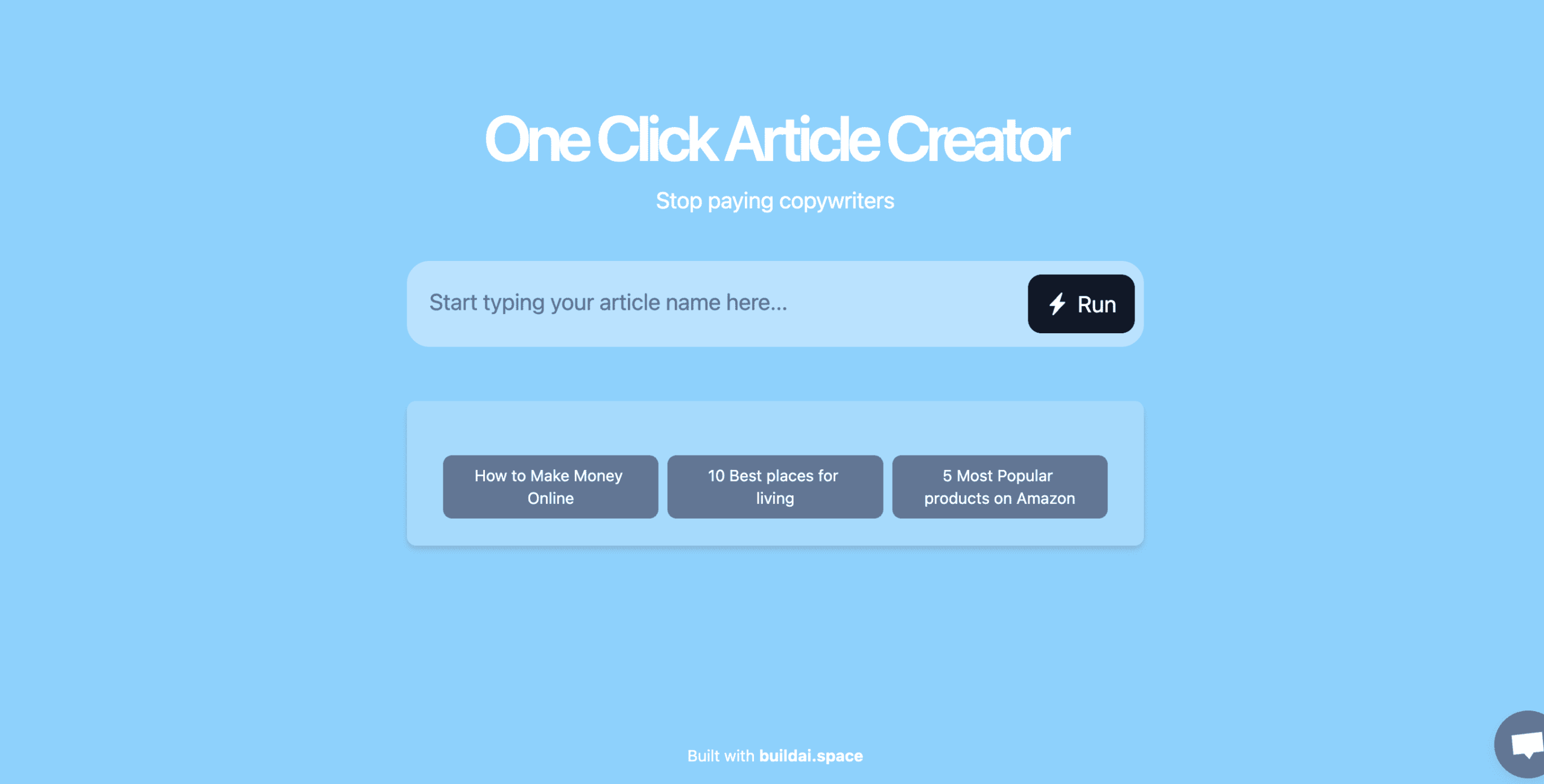 One Click Article Creator