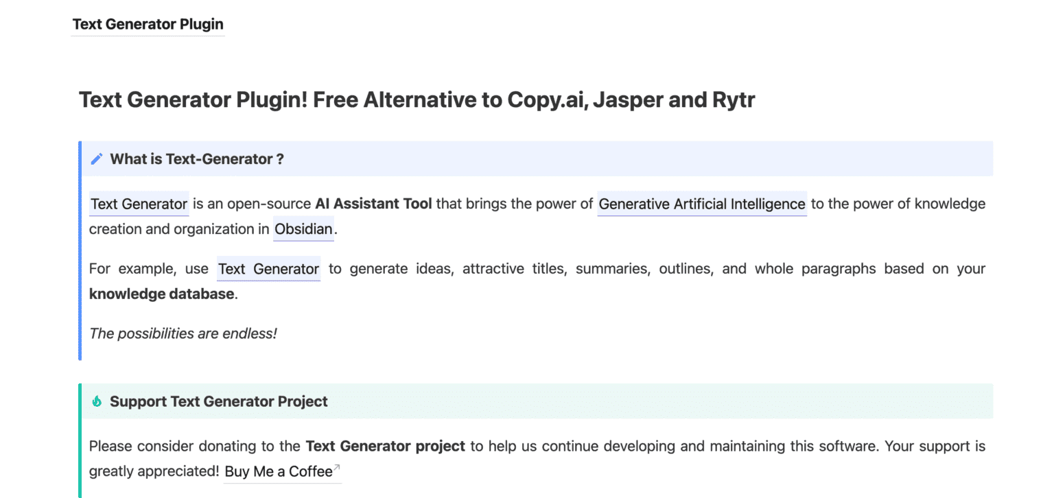 Text Generator Plugin