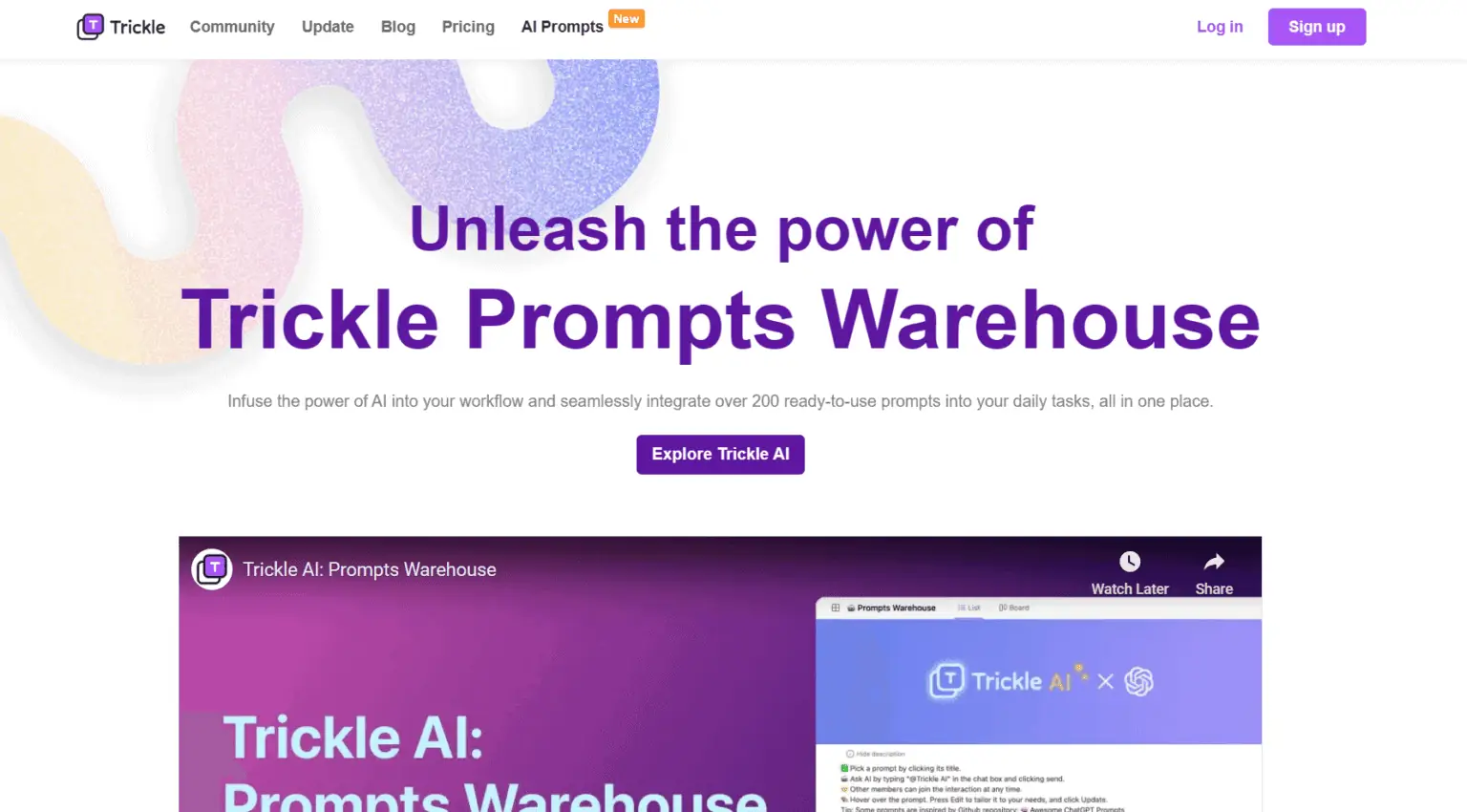 Trickle AI: Prompts Warehouse